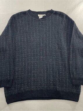Vintage Ermenegildo Zegna Black Heather Crew Neck Sweater Designer Sz 2XL 56